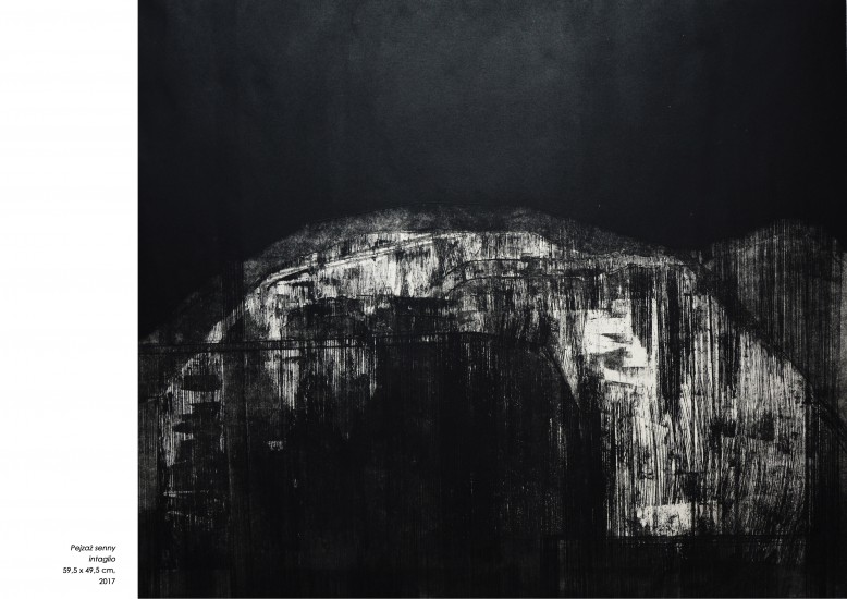 Pejzaż senny | intaglio | 59,5x49,5 cm